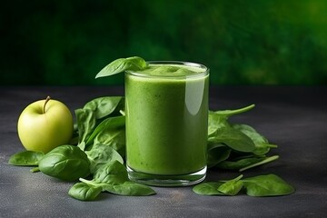 vegetable smoothie or juice with baby spinach and apple