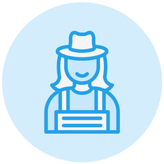 Lady Farmer Vector Icon Design Illustration