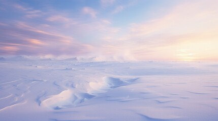 Fototapeta na wymiar A pristine snow-covered landscape, the untouched white expanse reflecting the soft light of dawn.