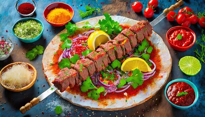 Turkish Traditional Iskender kebab - obrazy, fototapety, plakaty