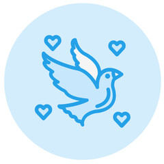 Love Birds Vector Icon Design Illustration