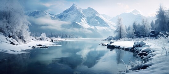Frozen lake in Austria