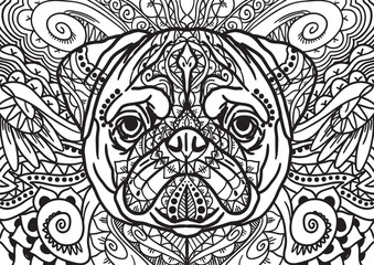 Fototapeta premium Abstract vector ornament animal pattern with hand drawn lines. You can use any color of background