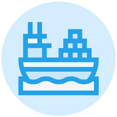 Fototapeta na wymiar Cargo Ship Vector Icon Design Illustration
