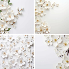 white flowers rose shadow 3d ornament wedding romantic birthday greeting daisy elegant bridal wallpaper petal