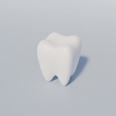 Tooth isolated on blue background , 3D Render