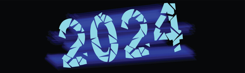 Happy New Year 2024 Banner Design with colorful elements ,Modern Background and New year greeting Banner