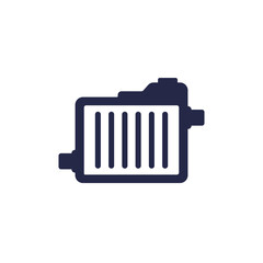 car radiator icon, pictogram on white