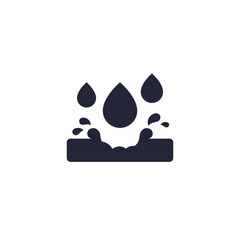 corrosive material and acid icon, vector pictogram