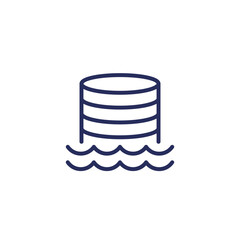 Data lake line icon, storing raw data
