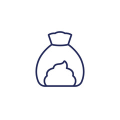 dog poop in bag line icon