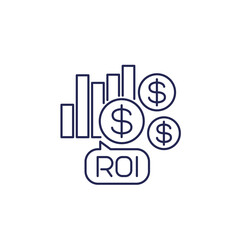 ROI icon, return on investment line vector