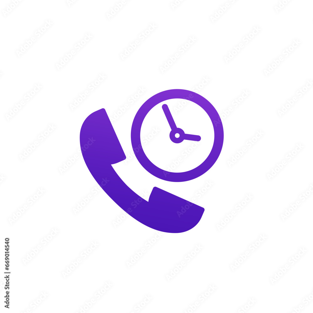 Sticker call duration icon on white