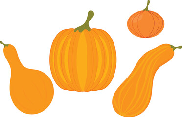 set of pumpkins