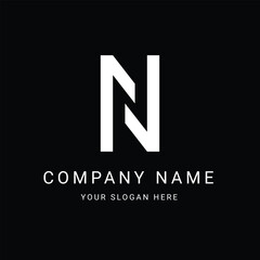 N NN Letter Initial Logo Design Template Vector Illustration
