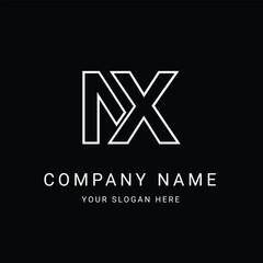 NX Letter Initial Logo Design Template Vector Illustration