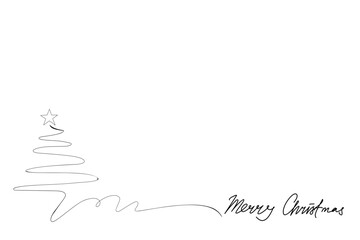 Christmas tree line art