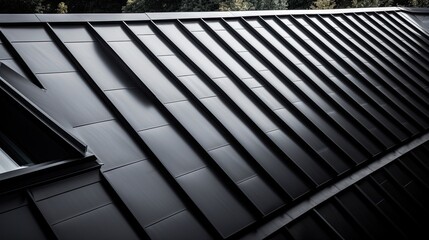 Obraz premium Closeup Modern roof with amazing texture and this little close part on your house shows everyone that you are the ONE! Generative AI Technology 