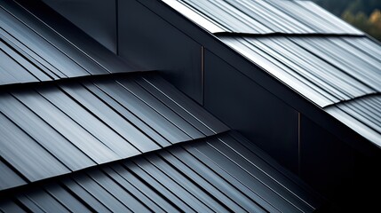 Obraz premium Closeup Modern roof with amazing texture and this little close part on your house shows everyone that you are the ONE! Generative AI Technology 