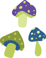 Vector of the colorful mashrooms