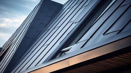 Obraz premium Closeup Modern roof with amazing texture and this little close part on your house shows everyone that you are the ONE! Generative AI Technology 
