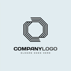 Modern creative geometric line logo design