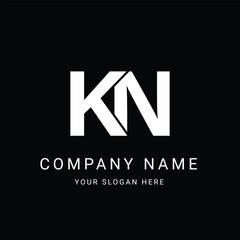 KN Letter Initial Logo Design Template Vector Illustration