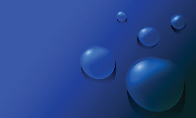 Realistic water drop background in blue color