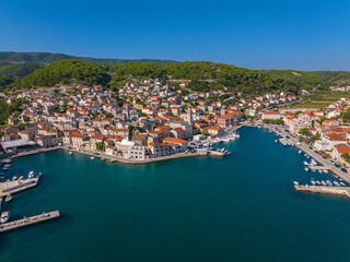 Fototapeta na wymiar Pučišća town on Brac Island, Croatia