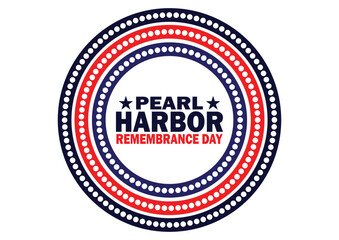 Pearl Harbor Remembrance day Vector illustration. Holiday concept. Template for background, banner, card, poster with text inscription. 