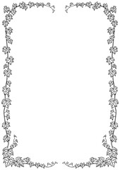 ペン画ツタの葉フレーム