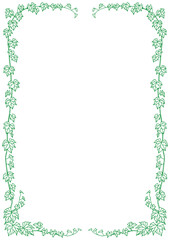 ペン画ツタの葉フレーム