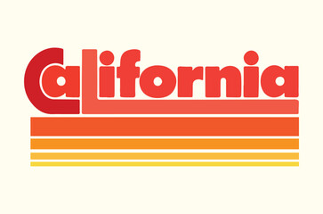 CALIFORNIA ,Retro slogan graphic for t-shirt,vector