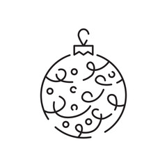 Line style Christmas toys. Christmas or New Year Elements. Vector illustration