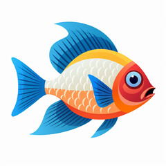 Artistic Ocean Scene Fish Illustration