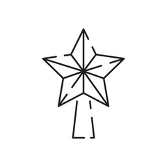 Christmas toys line icons. Happy New Year vector illustration