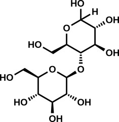 Fototapeta premium D-cellobiose structural formula, vector illustration
