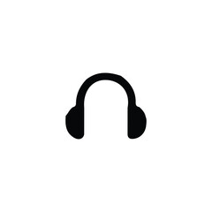Headphone icon. Simple style music theme poster background symbol. Headphone brand logo design element. Headphone t-shirt printing. Vector for sticker.