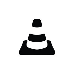 Traffic cone icon. Simple style traffic secure theme poster background symbol. Traffic cone brand logo design element. Traffic cone t-shirt printing. Vector for sticker.