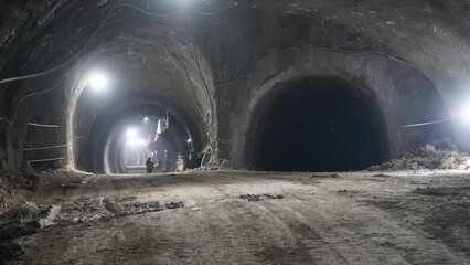 excavation works in subway tunnel construction
