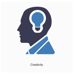 Creativity and creative idea icon concept