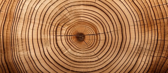 Close up of sawn log displaying tree rings - obrazy, fototapety, plakaty