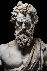 Personne de sculpture sto&iuml;que avec pierre, peau. Grec ancien, romain, abstrait. Sto&iuml;cisme. IA g&eacute;n&eacute;rative, IA