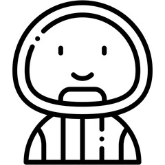 Vector Icon Cosmonaut, Sci-Fi, Cosmonaut, Science Fiction, User, Avatar