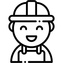 Vector Icon Worker, Job Man, User, Engineer, Avatar, Industry