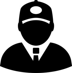 Delivery man courier vector icon