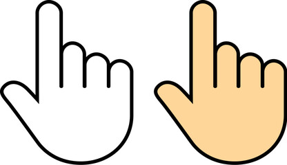 Human hand with pointing finger vector icon - obrazy, fototapety, plakaty