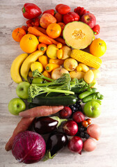 Rainbow fruit and vegetables