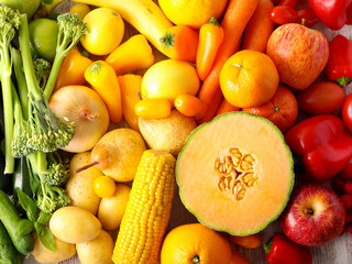 Rainbow fruit and vegetables