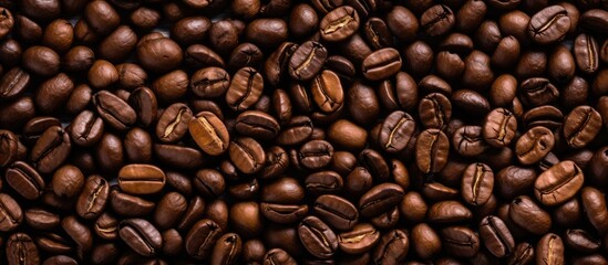 Fototapeta premium Coffee beans when roasted can serve as a backdrop